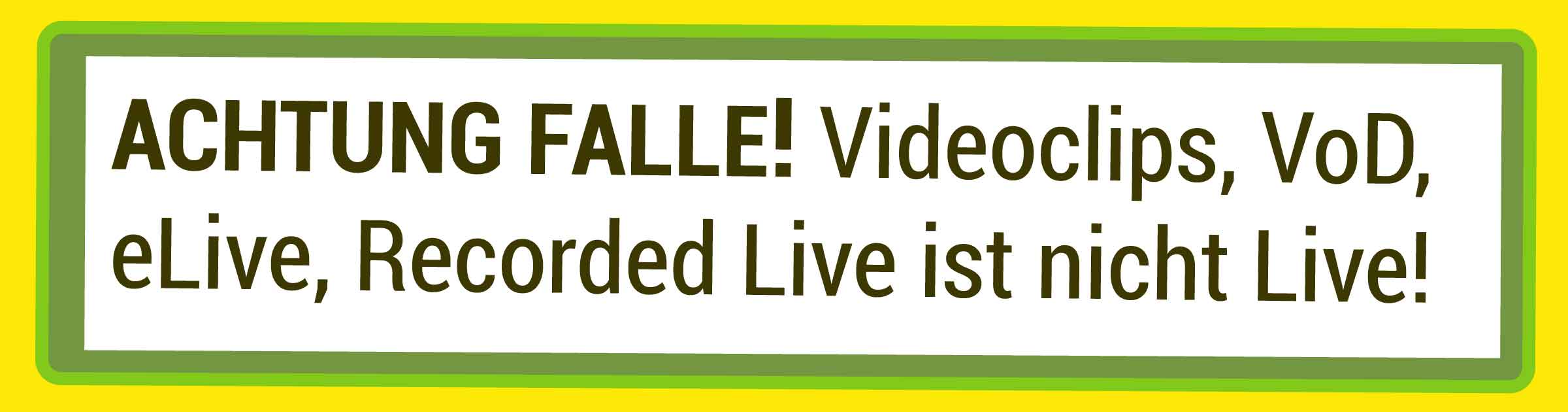 Videoclips werden fälschlicherweise oft als Livestreaming verkauft. Lassen Sie sich nicht täuschen denn es sind aufgezeichnete Videoclips. Das Publikum merkt den Unterschied.