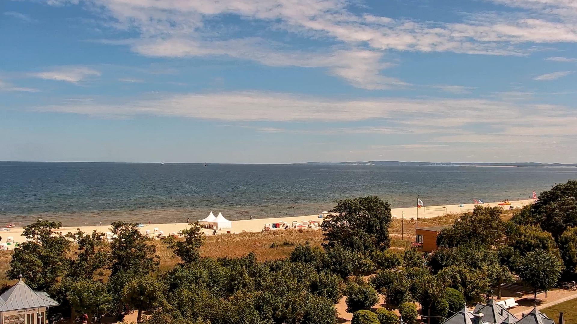 Live-Webcam in Ahlbeck mit Strand und Ostsee als Beispiel für authentische Reiseeindrücke.