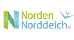 Logo der Kurverwaltung von Norddeich. Der Kunde hat 4K Live-Streaming Webcams.